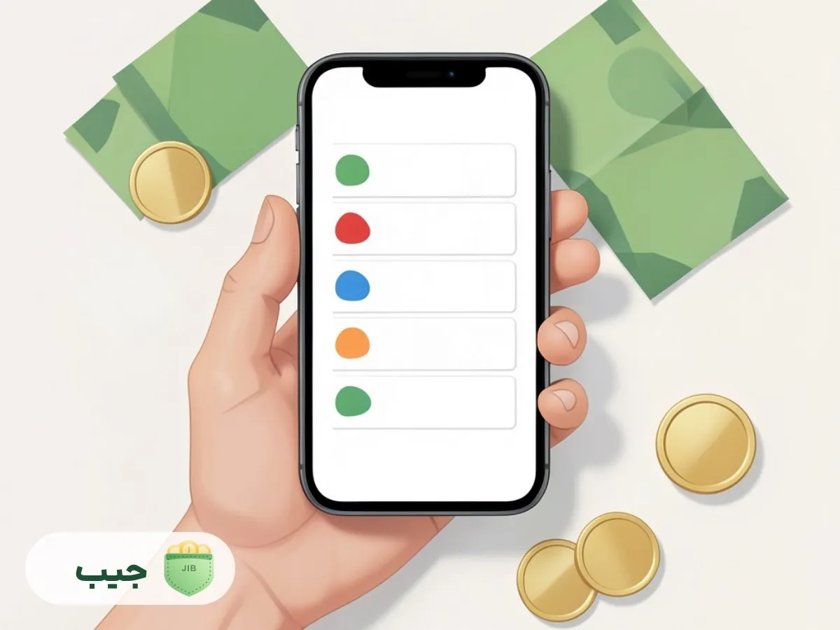 نمایش ثبت و دسته بندی هزینه ها در گوشی موبایل
